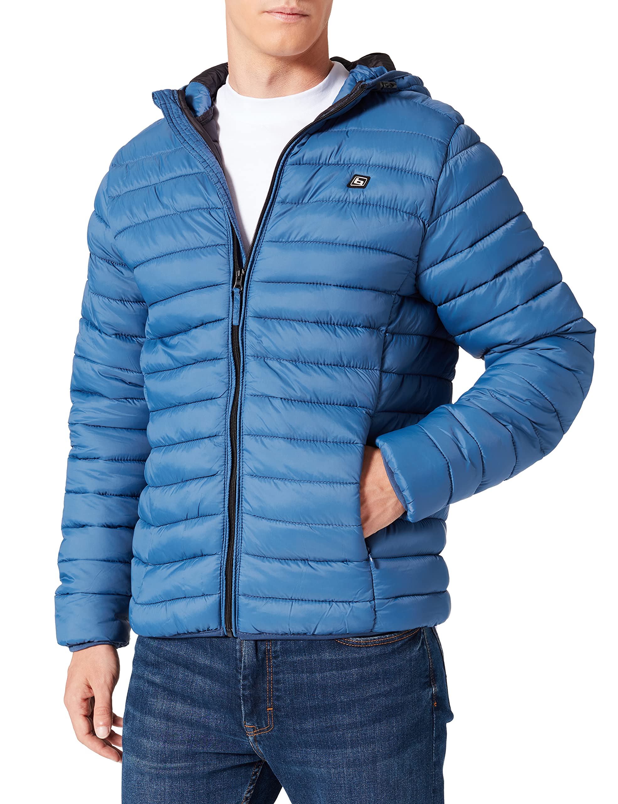 Blend Men's Bhromsey Hood Quilted Jacket, 194026_Ensign Blue, M