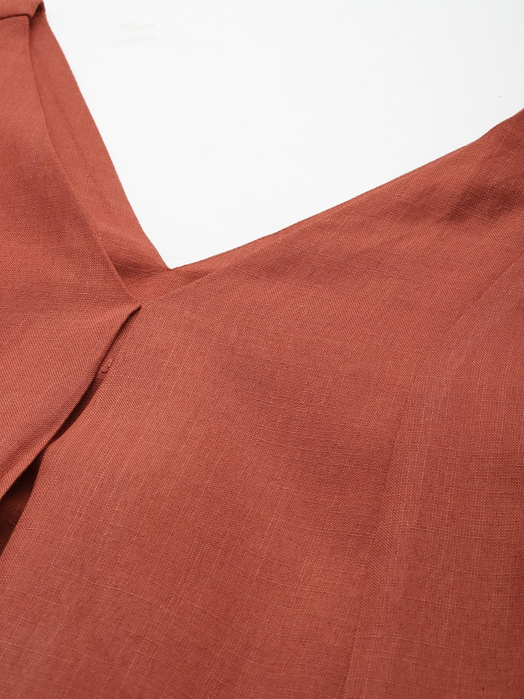 Varanga Women's Orange Solid A-Line Kurta Paired With Tonal Bottom