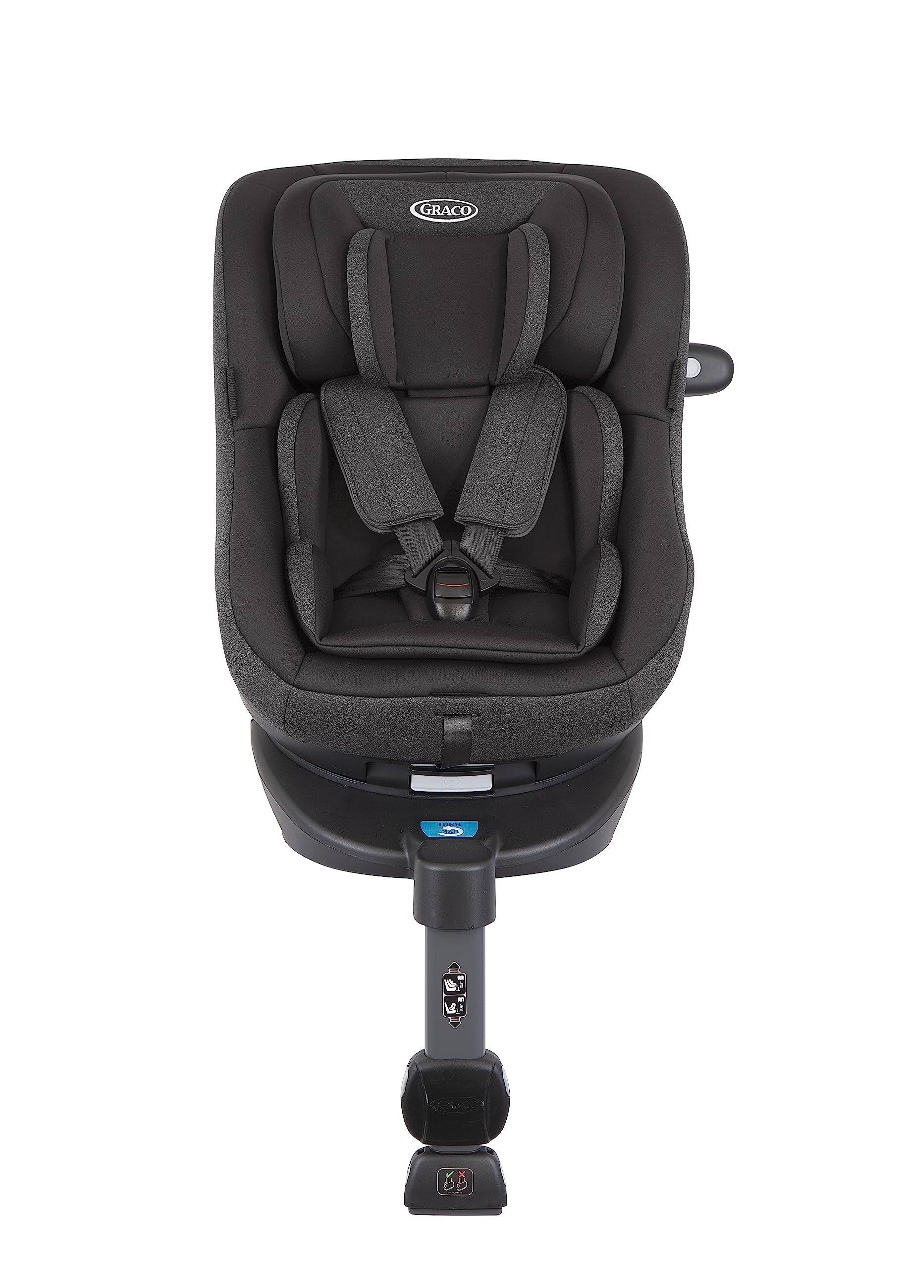 GRACO - Turn2Me i-Size R129 Silla de coche giratoria 360º con ISOFIX, de 40 a 105 cm (desde el nacimiento hasta los 4 años aprox.), color Heather