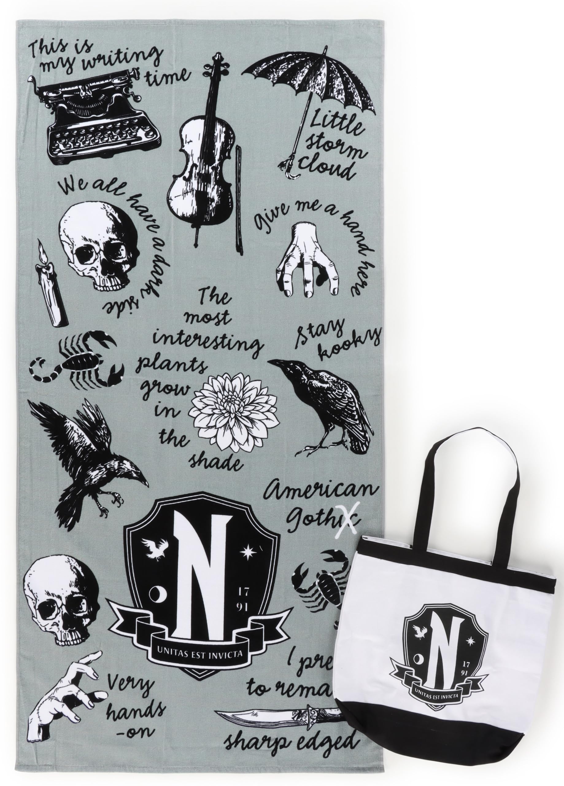 Jay Franco Beach Towel and Tote Bag Set - 16" x 14.5" Canvas Shoulder Handbag with 28" x 58" Super Soft Absorbent Bath Towel