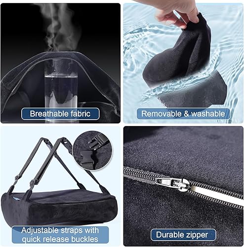 Miniatura 6 de Almohada de apoyo lumbar para silla de oficinaautomóvil, almohada de espuma viscoelástica para aliviar el dolor y mejorar la postura correcta, cojín