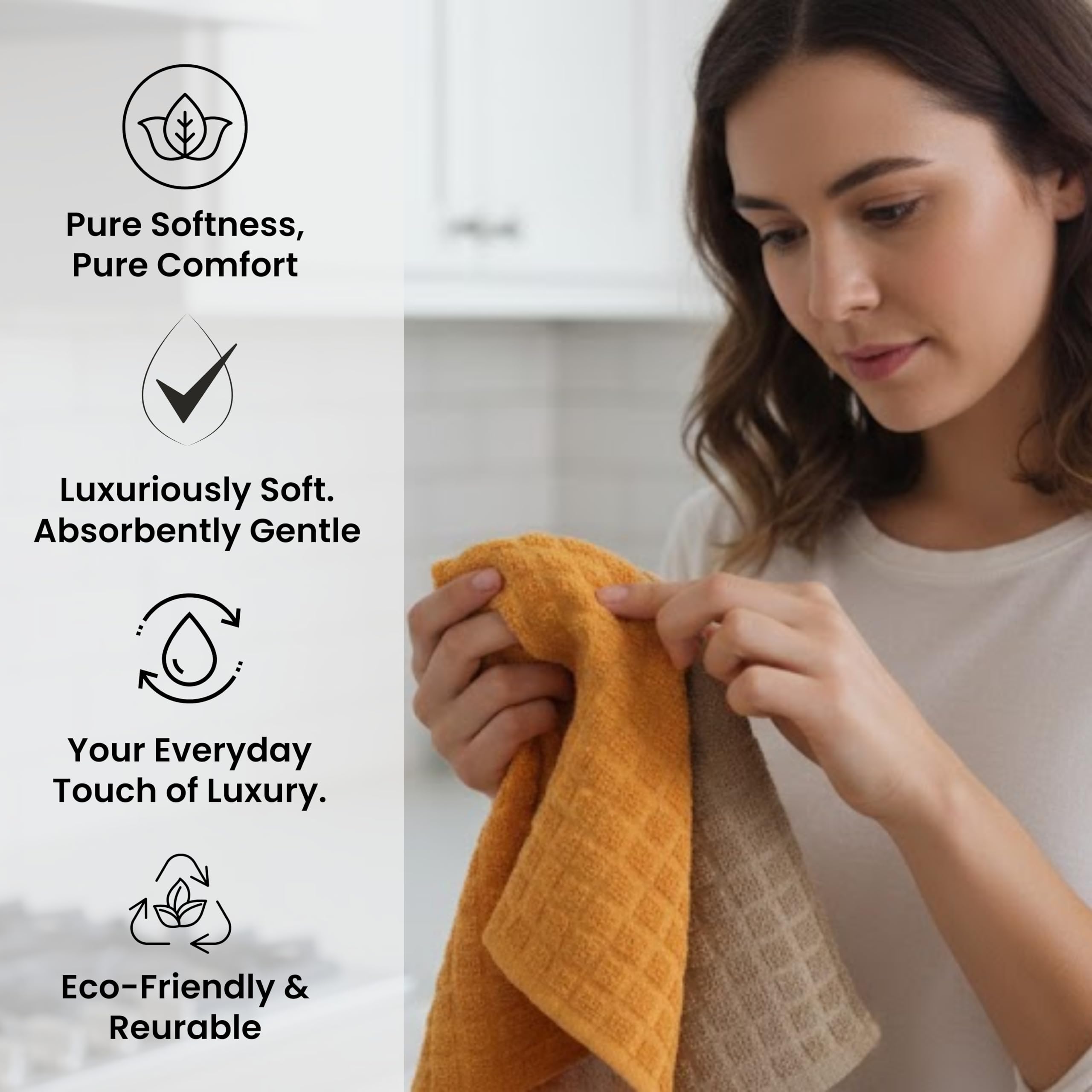 Kitchen Towels Set of 12 (15x25 Inch) – Cotton Dish Towels, Super Absorbent & Soft Kitchen Hand Towel, Dish Towels, Tea Towels & Bar Towels for Kitchen Drying & Cleaning