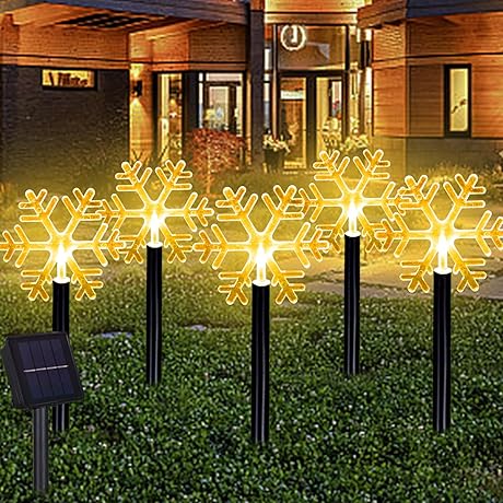 5-Pack Solar Sunflower Power LED Christmas Lights Outdoor