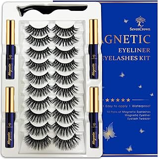 Kit de pestañas magnéticas 3D y delineador de...
