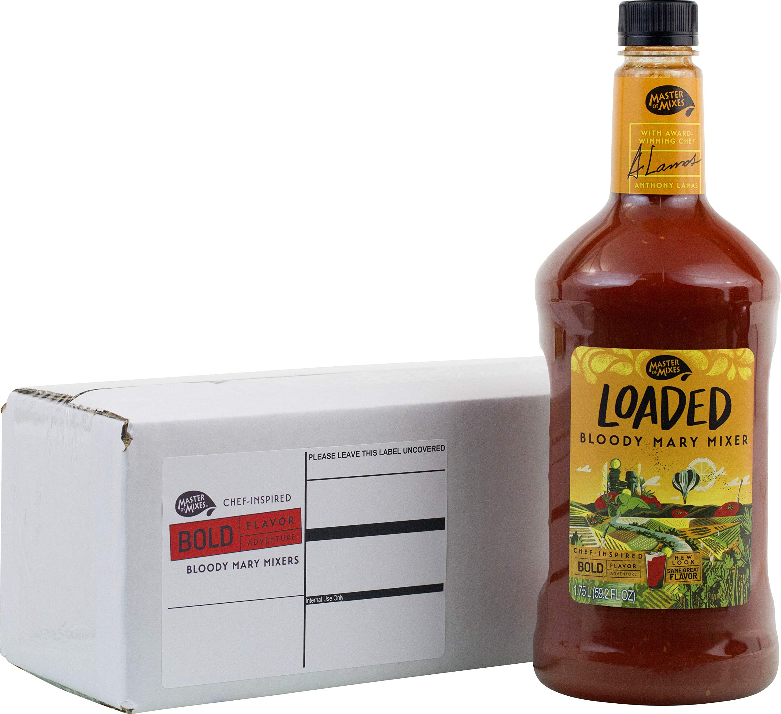 Master of Mixes Loaded Bloody Mary Drink Mix, Ready To Use, 1.75 Liter Bottle (59.2 Fl Oz), Individually Boxed