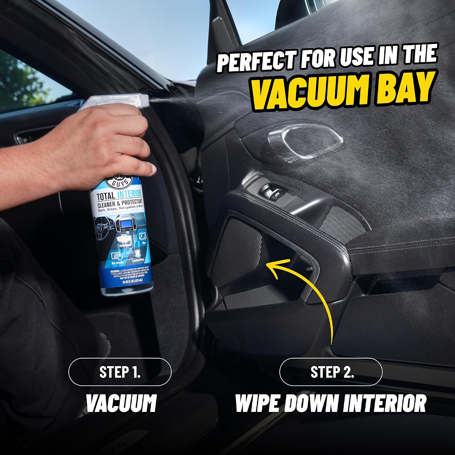 Chemical Guys Interior On The Go Car Wash Kit with Car Interior Cleaners & Protectants, Easy On The Go Car Detailing Kit