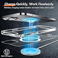 Vista 4 de Red2Fire Funda magnética para iPhone 15 Plus transparente para iPhone 14 Plus, compatible con MagSafe, 2 protectores de pantalla de vidrio +