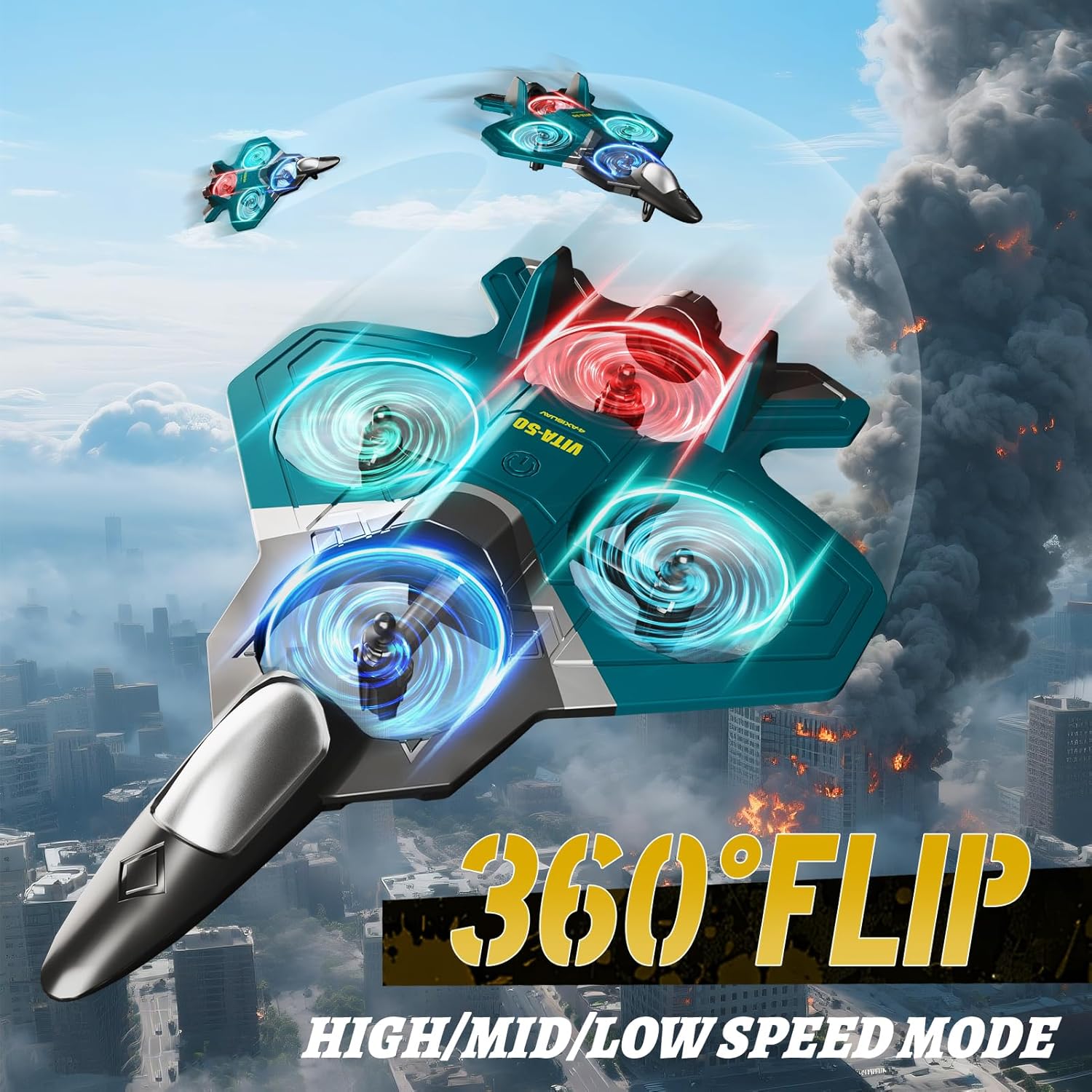 RC Planes with 3 Batteries for Kids Adults, Foam Remote Control Airplane Jet Helicopter Drone Toys for Kids Adults 8-12 12-16, Remote Control Plane Airplane Toys with Led Lights