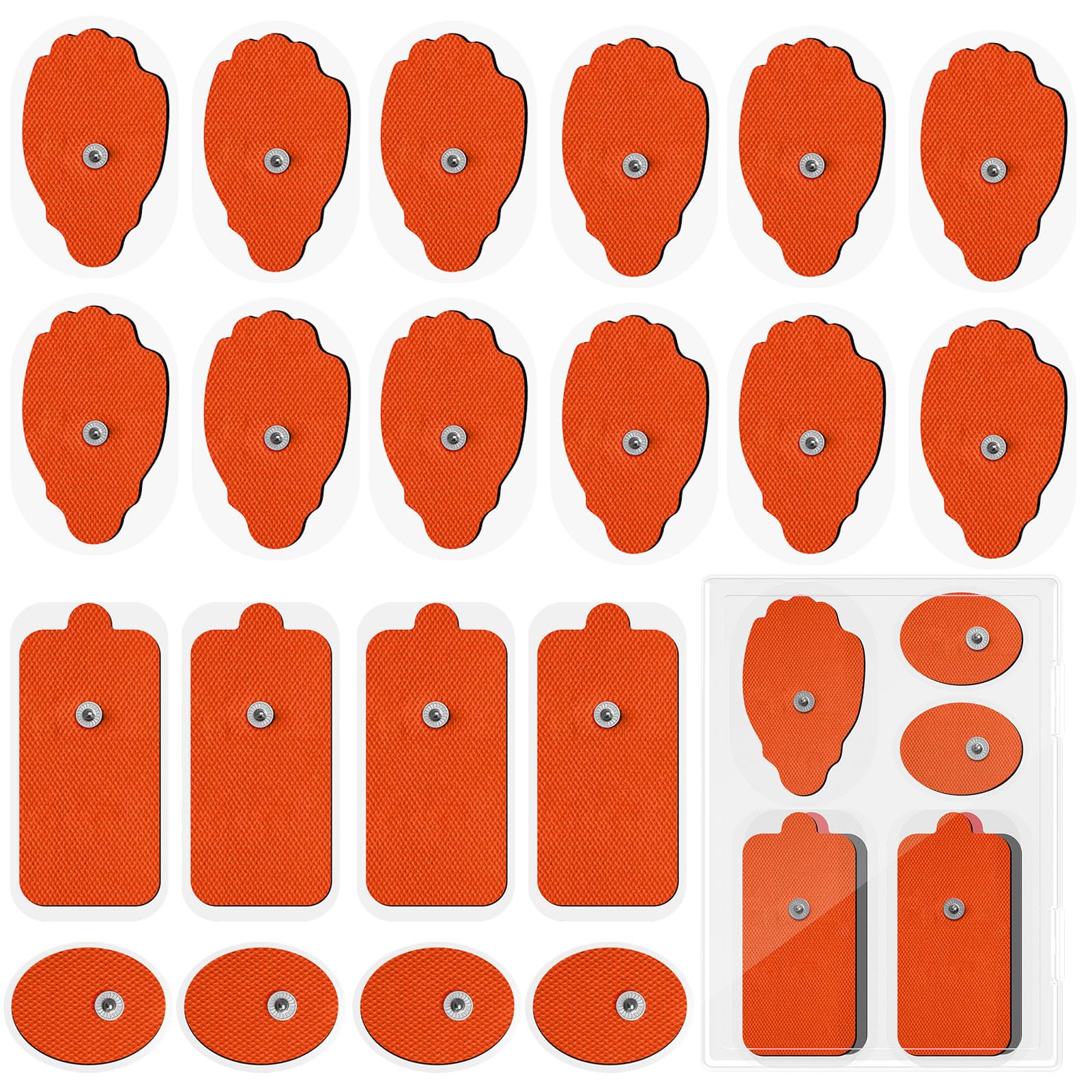 20 Pack Large TENS Unit Replacement Electrode Pads, Orange