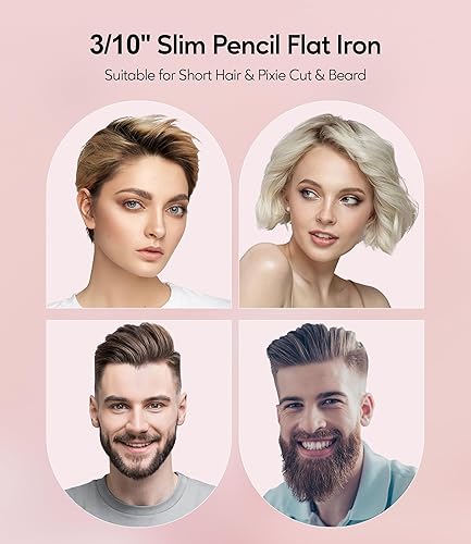 Miniatura 6 de Terviiix Mini plancha plana y alisador de pelo para cabello corto, puntas y corte pixie - plancha de lápiz delgada de 0,79 cm para cabello bebé de