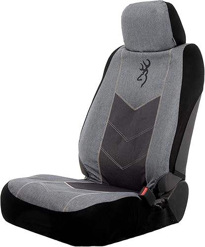 Browning - Fundas universales para asiento delantero y banco, resistentes al agua, para automóvil, camión o SUV, diseño chevrón, gris jaspeadonegro