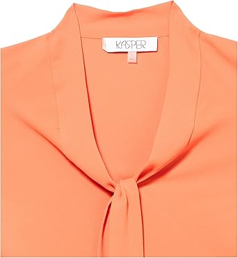 Kasper Plus Size Sleeveless Tie Front Blouse