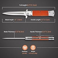 Vista 2 de GVDV - Cuchillo plegable de bolsillo con mango G10, cuchillo EDC de acero inoxidable 7Cr17 con cierre de seguridad de forro, cuchillo de camping