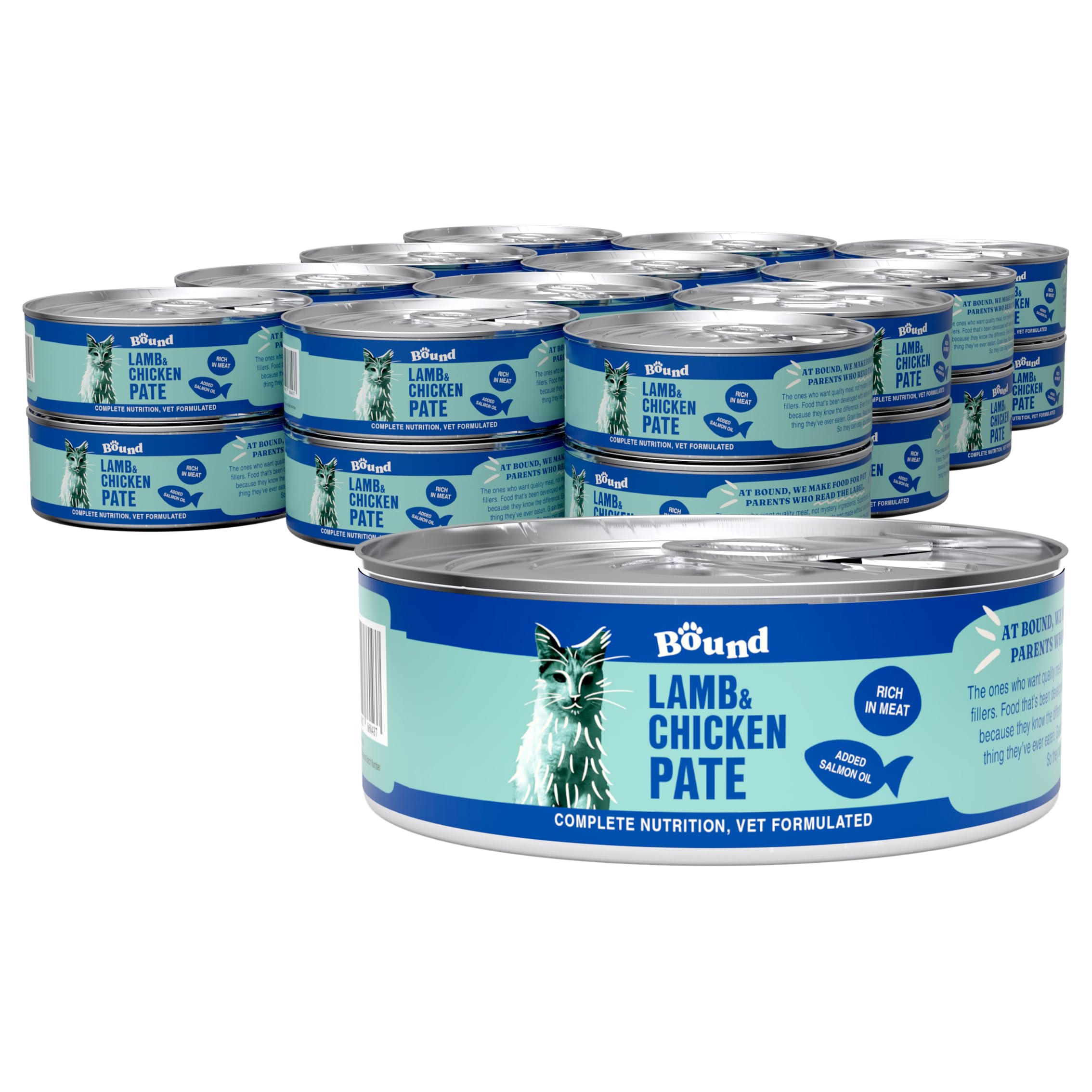 Bound Pets Wet Cat Food: Novel Protein, Grain-Free, Vet-Developed Wet Cat Food - Lamb Pâté for Cats (18 x 85g cans)