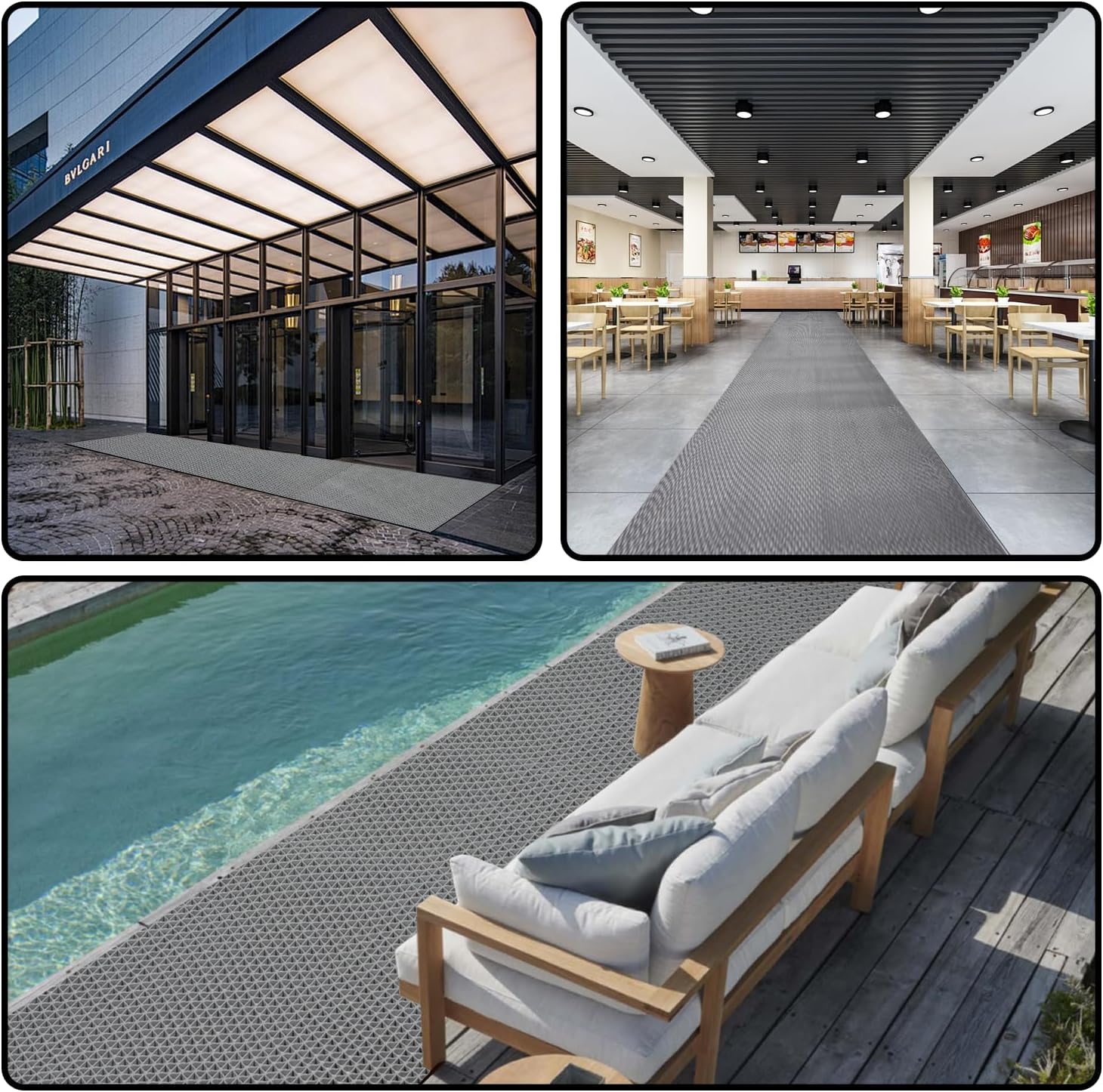 uyoyous Drainage Mat 3x16.4 ft Commercial Pool Mats PVC Non Slip Mat with Holes Grease Resistant Anti-Fatigue for Drain, Deck, Pool, Kitchen - Image 5