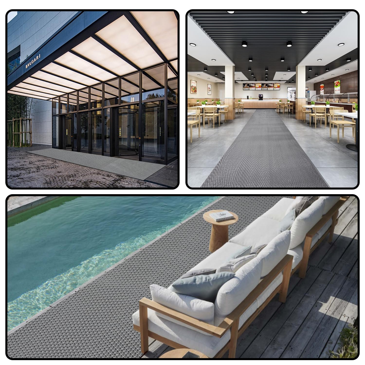 uyoyous Tapis de sol antidérapant en PVC de 0,9 x 5 m pour salle de bain, piscine, salle de bain, zone humide intérieure et extérieure