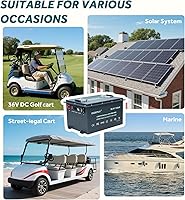 Vista 7 de Batería de litio de 36 V, Smart 200 A BMS, corriente máxima de 1000 A, con cargador, monitor táctil y aplicación, salida máxima de 4,000 ciclos