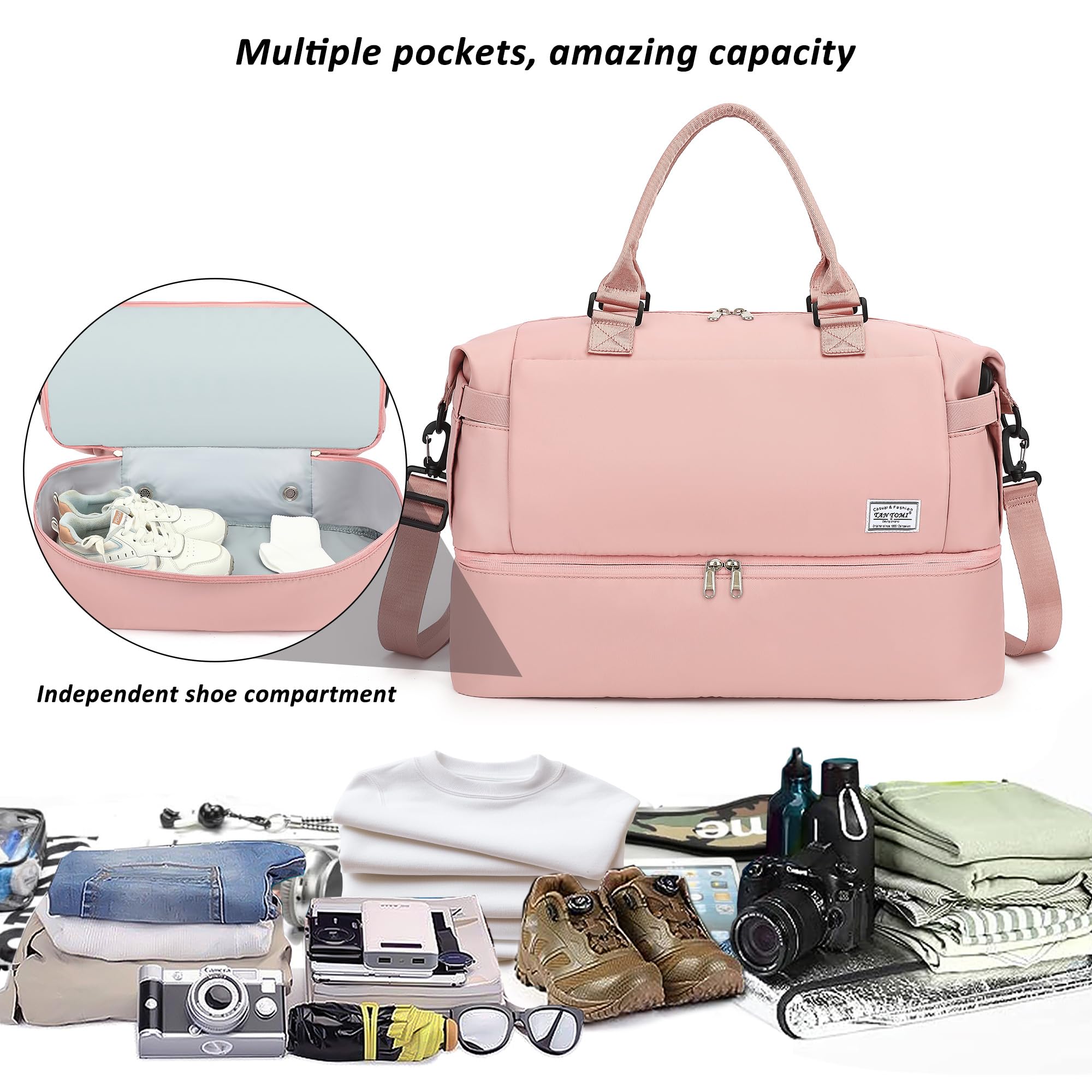 TANTOMI Für Easyjet Airlines Untersitz-Kabinentasche, 47 x 22 x 36 cm, Handgepäcktasche, Flughafentasche, wasserdicht, Mutterschaftskrankenhaus-Reisetasche für kurze Reisen, mit verstellbarem