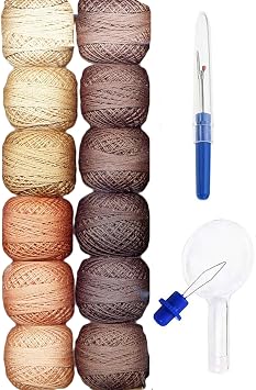Valdani Embroidery Thread Perle Cotton Size 12 Hand-Double-Dyed As Time Goes By Collection 2 PC12-AsTime2 with Seam Ripper and Needle Threader
