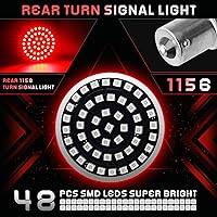 Vista 3 de QUASCO Luces de señal de giro LED 1157 delanteras + 1156 intermitentes traseros con lente ahumada para carcasa de bala de 2 pulgadas compatible