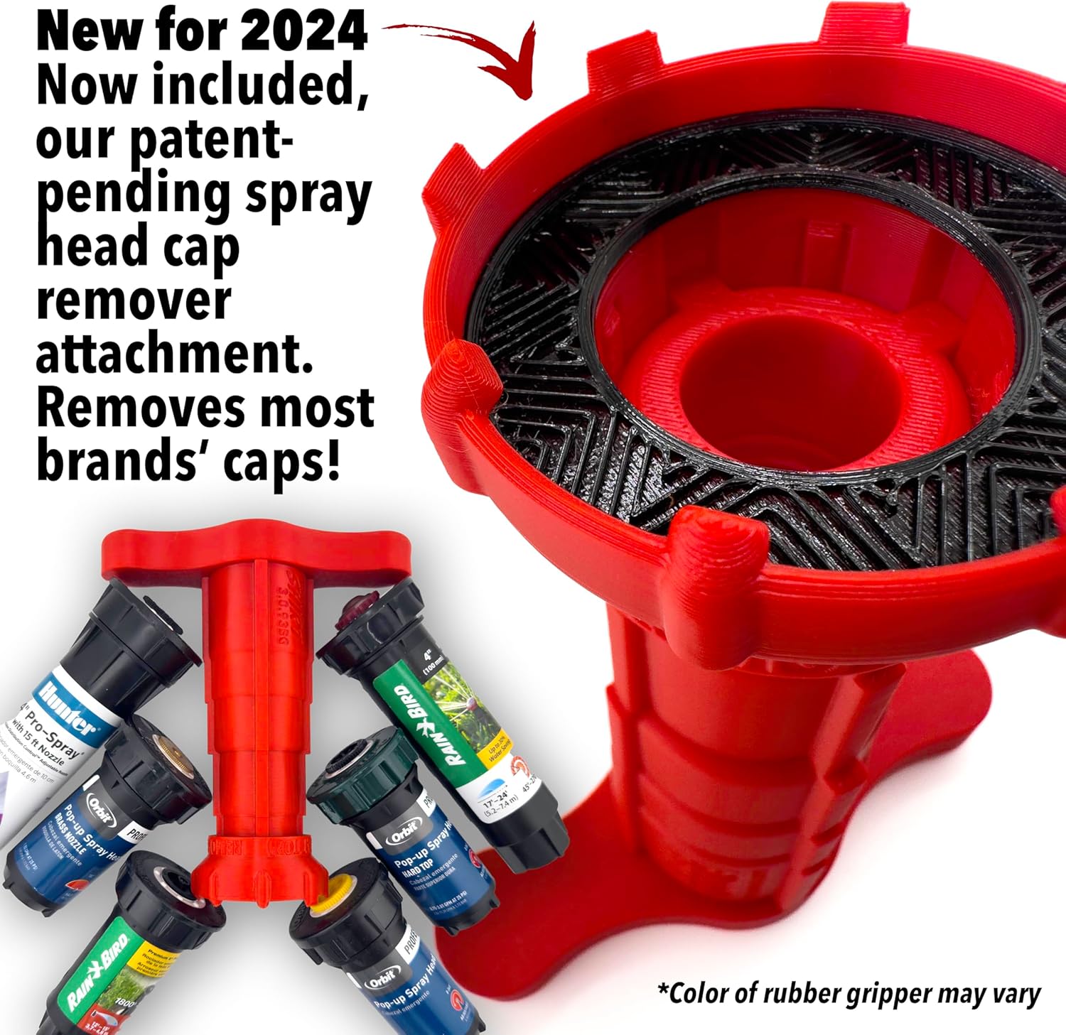 Sprinkler Head Removal Tool 4-in-1, Replace Your Sprinklers Without Digging in Under 2 Minutes, Most Brands Rainbird Toro Orbit Hunter K-Rain, Upgraded Tool Made in USA, Rust-Proof Sprinkler Shirt