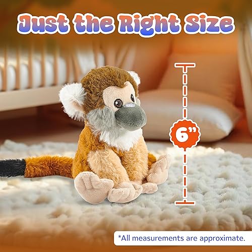 Miniatura 4 de Forest & Twelfth Earth Safe - Animal de peluche de mono araña de 6 pulgadas, animales de peluche ecológicos para bebés, niños, juguetes suaves