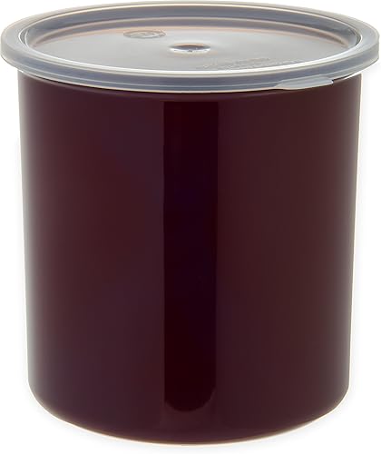 Recipientes Carlisle de color liso, de forma redonda, con tapas, capacidad de 1,2–4 cuarto de galón, Marrón, 1