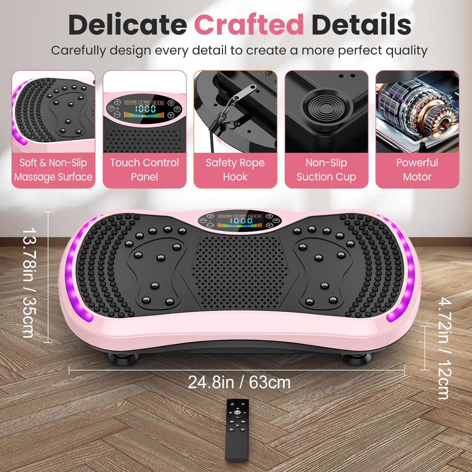 Pedana Vibrante Dimagrante & Vibration Plate Fitness Casa | 200 Livelli, 9 Modalità, Bluetooth, Brucia Grassi, Con Elastici, Ideale per Appassionati di Fitness, Sedentari e Sport a Casa