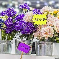 Vista 6 de 5x6.6 Pulgadas 120 Piezas de Señales Fluorescentes de Neón, Señales de Recortes de Estrellas Explosivas para Venta Minorista, Señal de Venta