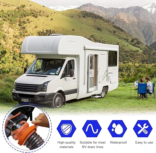 Miniatura 6 de 2 llaves de manguera de alcantarillado de RV, llave de accesorios multiusos para conectar y desconectar mangueras de alcantarillado, se adapta a la