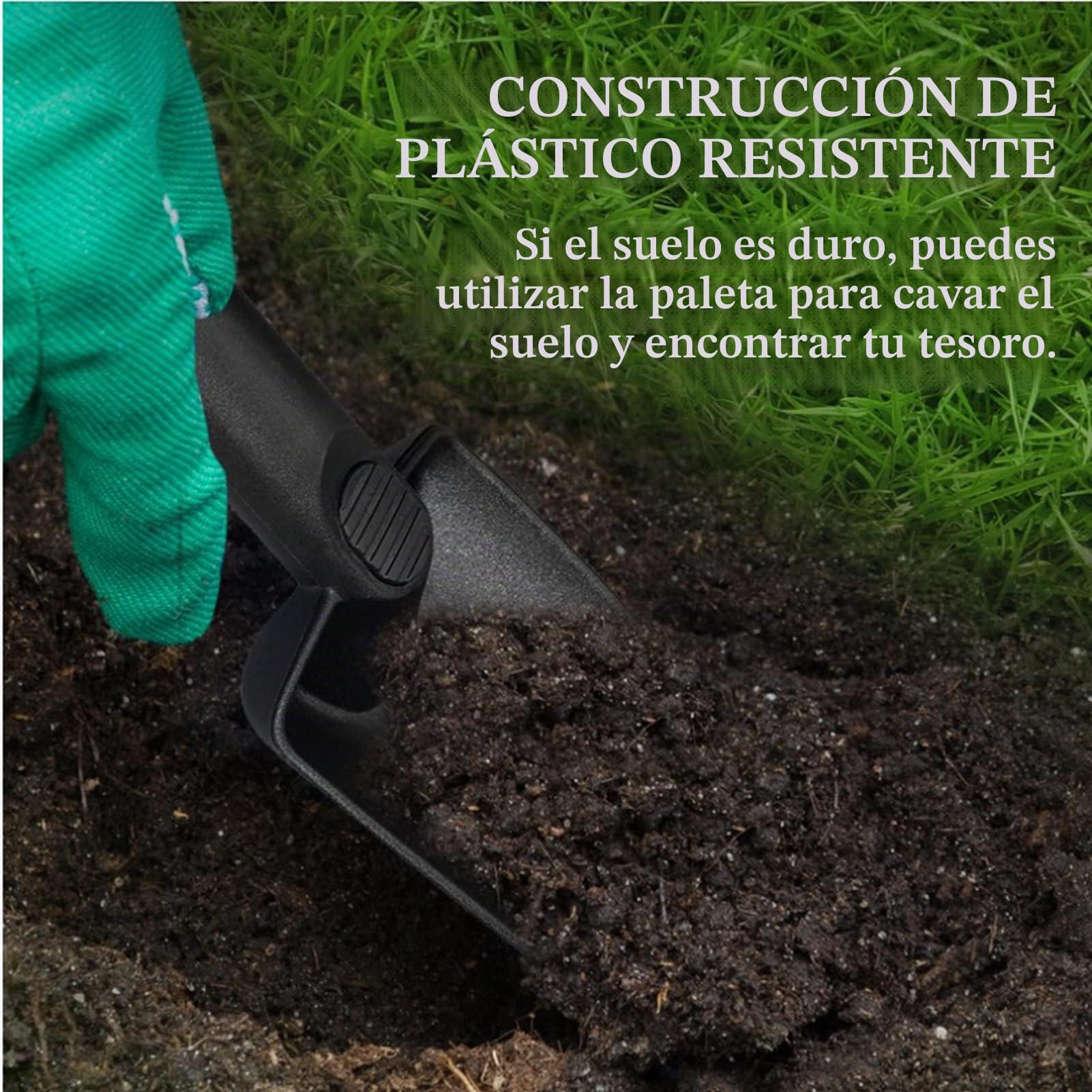 Juego de Pala de con Detector de Metales, Pala de para Detecci¨®n de Metales y Excavaci¨®n de Agujeros Poco Profundos con Palas ¨®micas y Palas de con