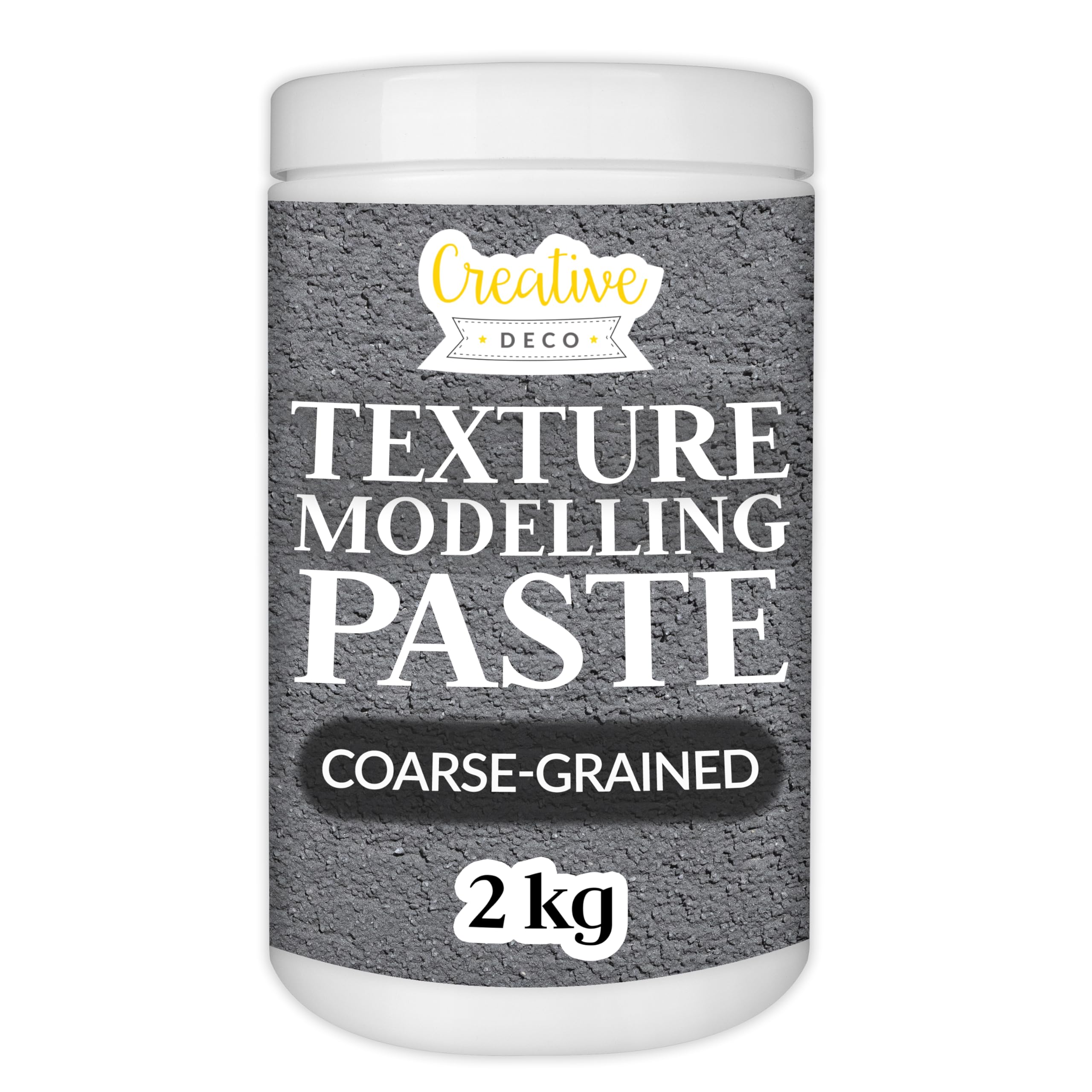 Creative Deco Modelling Paste Thick Coarse Paste | 2 kg | Dark Grey Paste | Texture Paste Acrylic Paint Structural Paste Medium for Art Project, DIY, 3D Effect, Structure, Texture