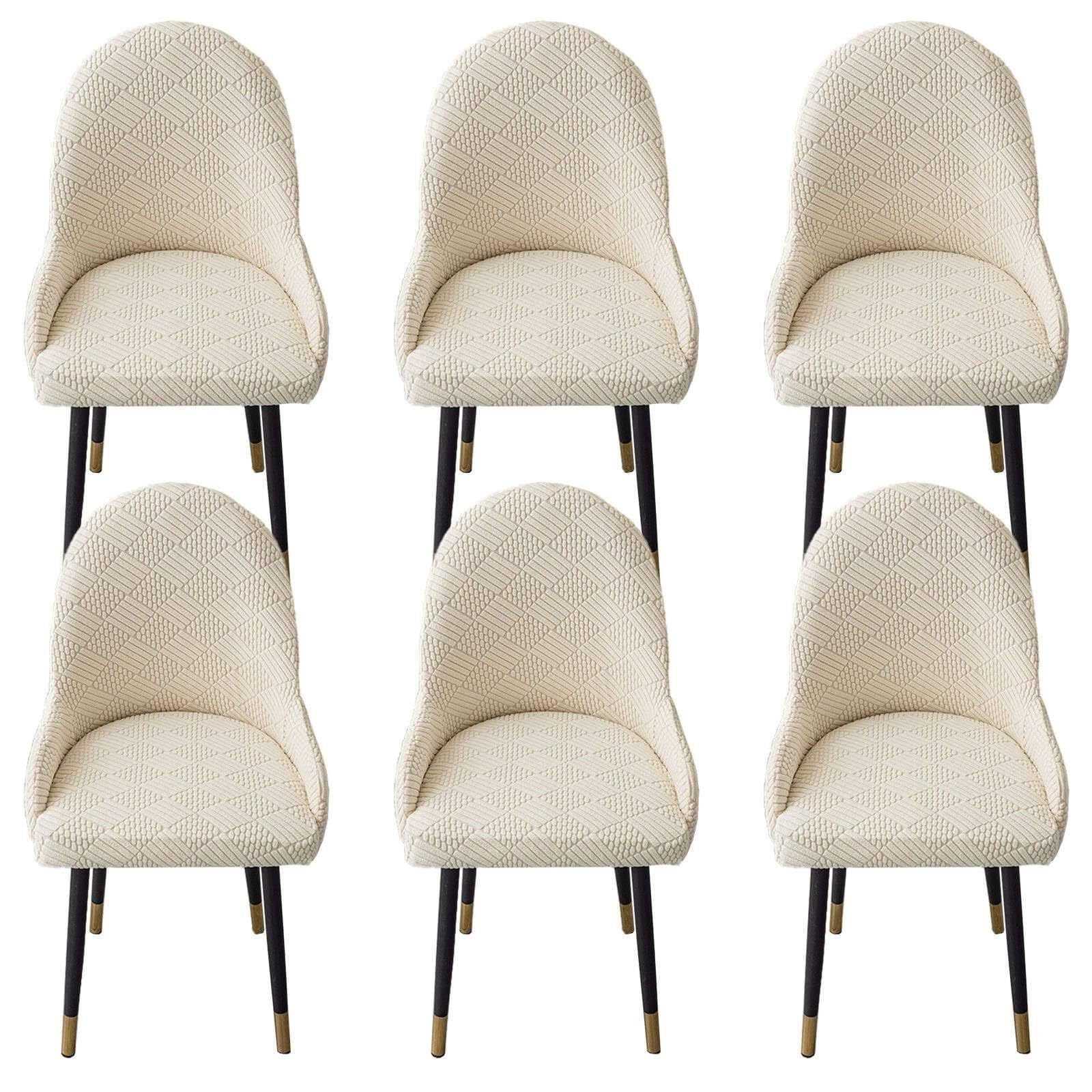 Housse de Chaise de Salle à Manger Extensible, Amovible et Lavable, idéale for la décoration de la Salle à Manger - Gris Clair(A,6ps)