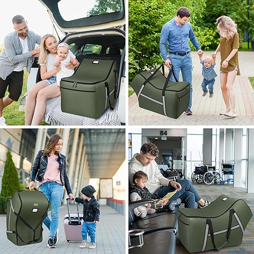 Miniatura 7 de Bolsa de viaje para asiento de carro infantil para avión, compatible con todos los asientos de carro Nuna Pipa y base, Chicco KeyFit 30 y base,