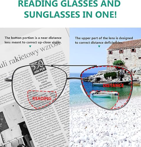 Miniatura 5 de Eyekepper Pilot Bi-Focal Lectores Lentes de Policarbonato Lente Spring Temple Bi-Focal Lectura Gafas +2.5
