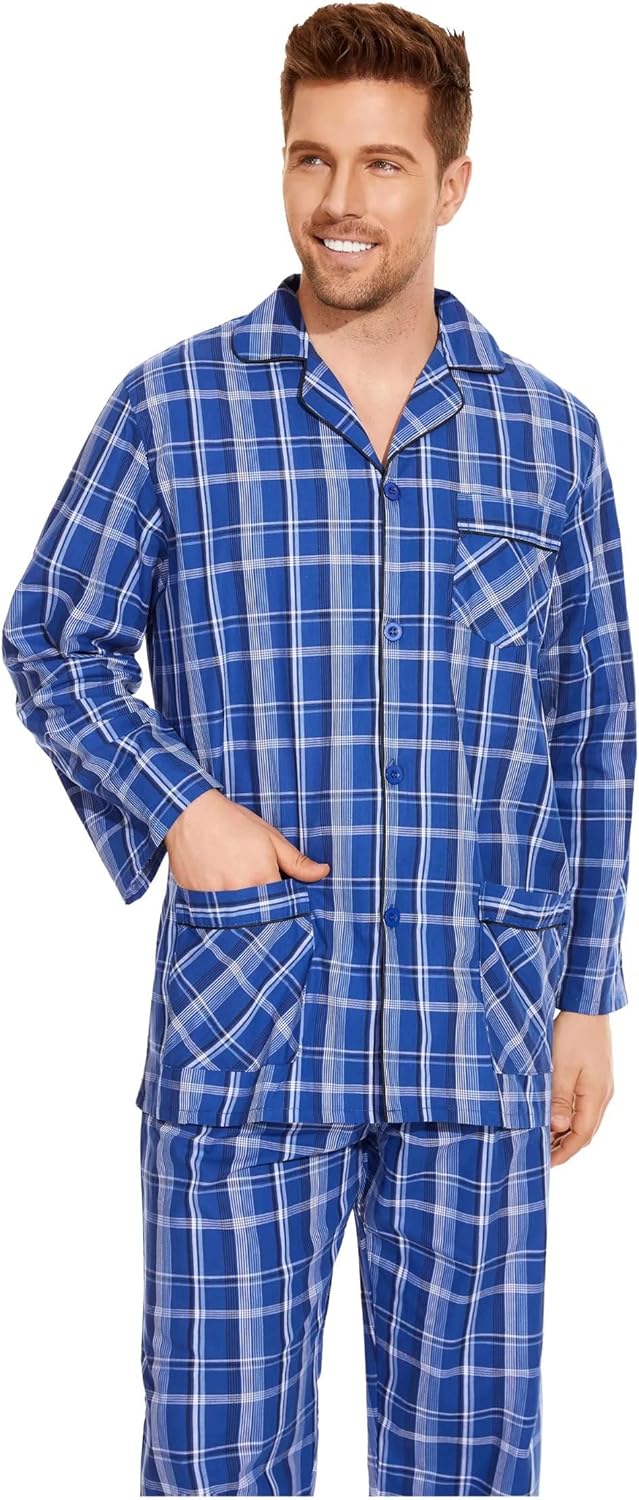 amaxer cotton pajama set for men 100% cotton pajamas soft PJS - Image 3