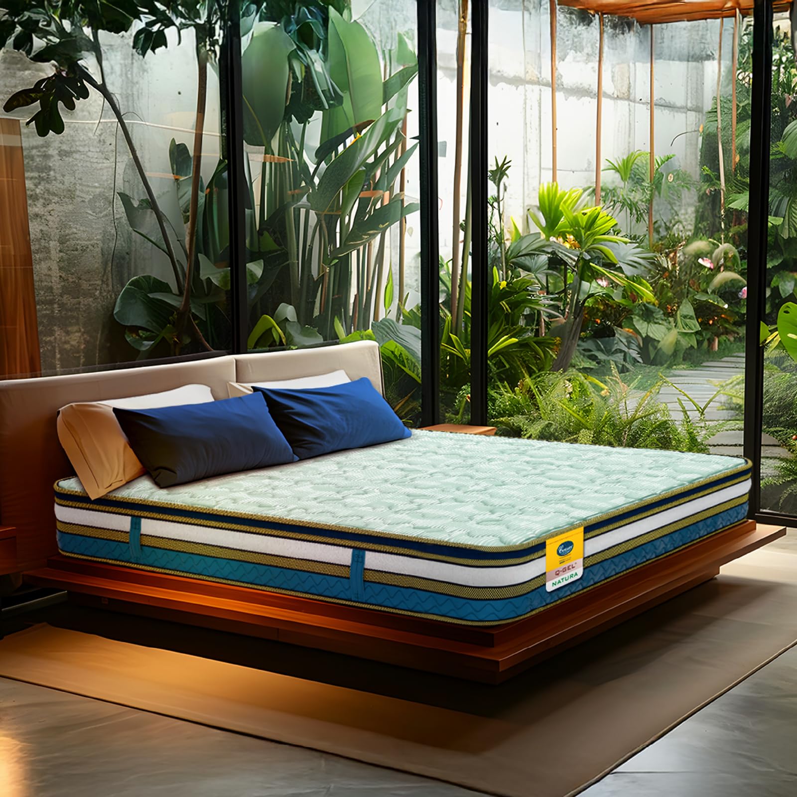 Centuary Mattresses Q-Gel Natura|10 Yrs Warranty|8-Inch Pincore Latex Mattress|Anti-Sag Technology|7-Zone Support|Euro Top Finish|Medium Firm|King Size Bed Mattress (78x72x8 Inch)-picture-24