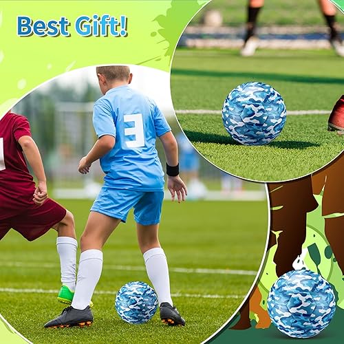 Miniatura 6 de Libima Balón de fútbol de camuflaje con inflador, tamaño oficial 4, para interiores y exteriores, colorido y suave, juguete para niños y niñas,