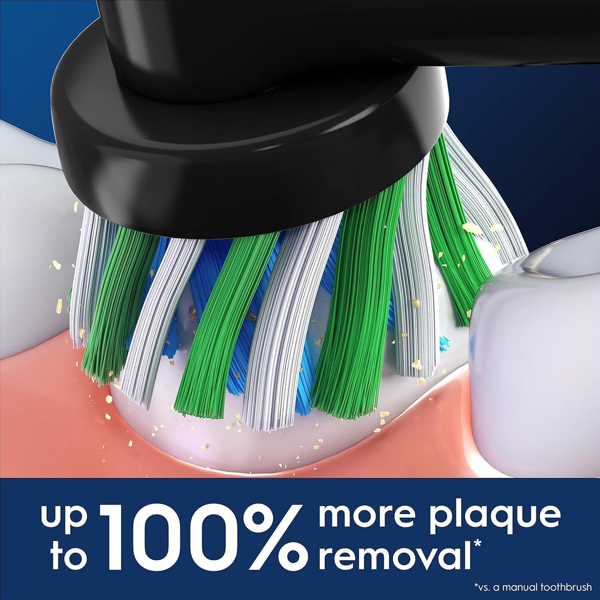 Oral-B Testine di Ricambio Pro, Cross Action, Nere, 10 Ricambi - 10 Testine di Ricambio per Spazzolino Elettrico, Autentiche, Setole Angolate che si Adattano a ogni Dente per una Pulizia Profonda