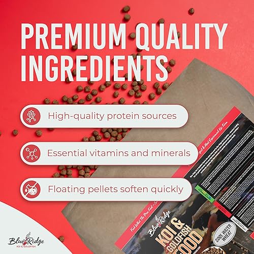 Miniatura 3 de Blue Ridge Koi Fish Food - Alimento Koi de 316 pulgadas de trigo de agua fría, alimento para peces dorados, alimento de pescado premium para