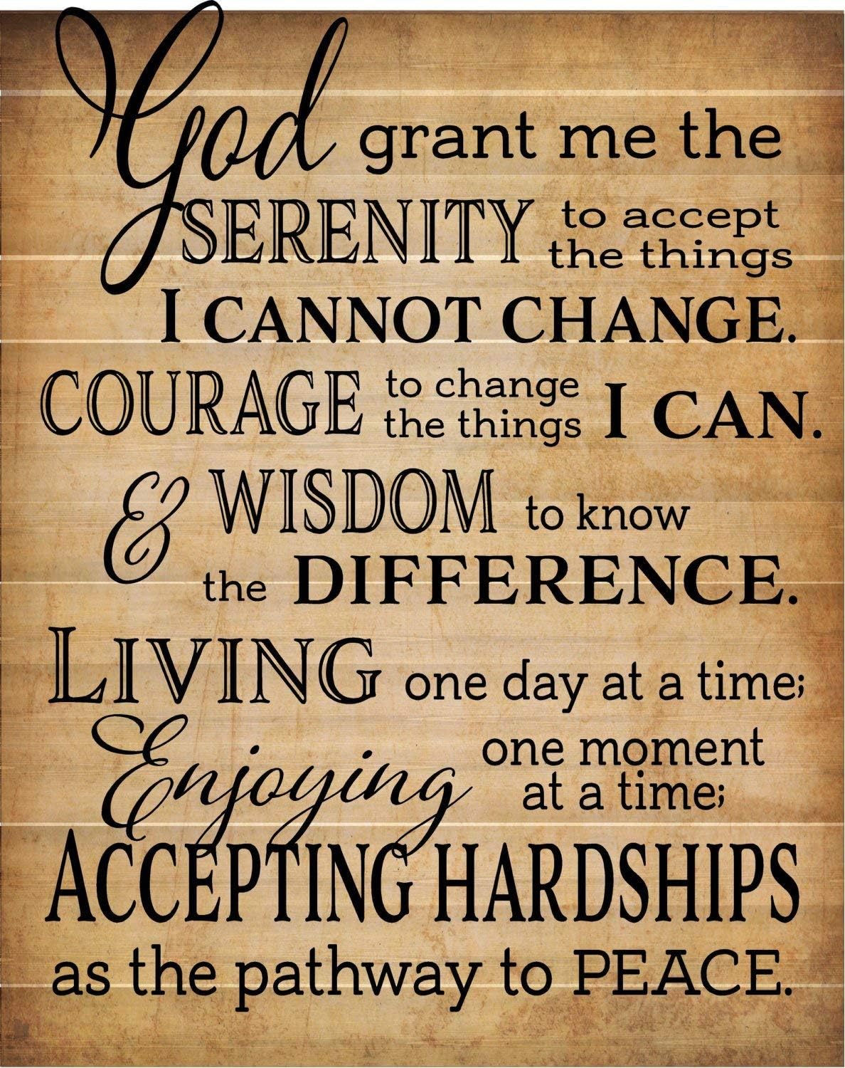 HRHRHREU God Grant Me Serenity Prayer Inspirational Wood Sign Wood Plaque Wall Art Inspirational Wall Decor