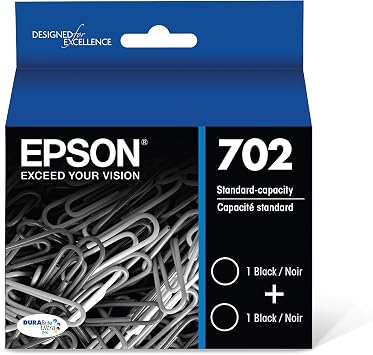 Amazon.com: Epson T702420 T702 - Cartucho de tinta DURABrite (capacidad  estándar), color amarillo, Paquete doble negro : Productos de Oficina