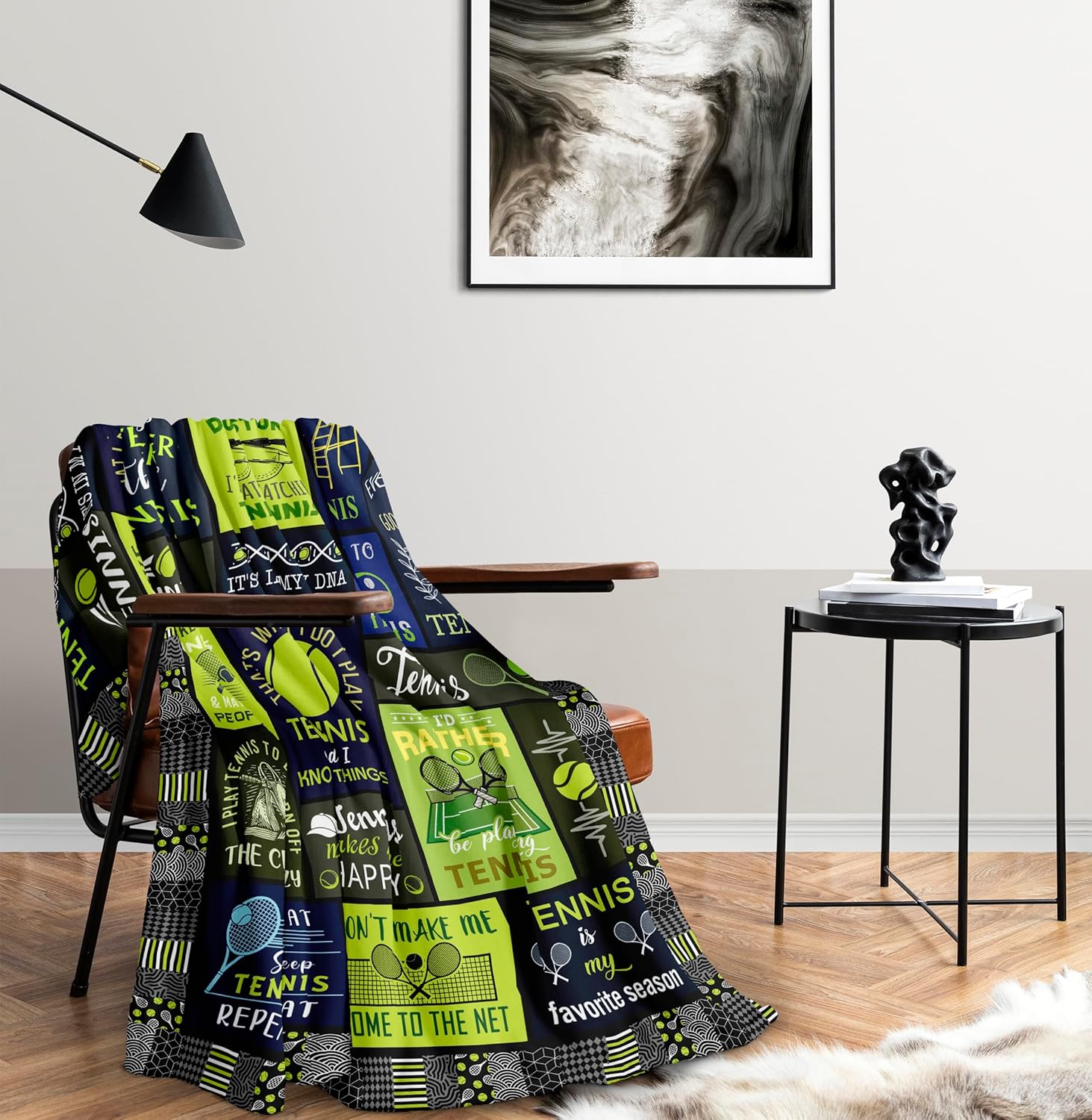 Unique Tennis Gifts Women/Men/Girls/Boys, Funny Tennis Players/Lover Gift Ideas, Tennis Accesories/Stuff for Party, Tennis Themed Soft Blanket 50'' x 60''