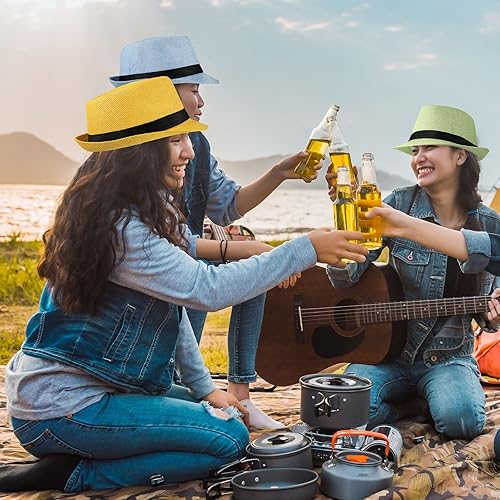 Miniatura 6 de 22 sombreros de paja para hombres y mujeres, sombreros cubanos a granel, sombreros de fiesta, sombrero de Panamá, gorras de ala corta, sombreros de