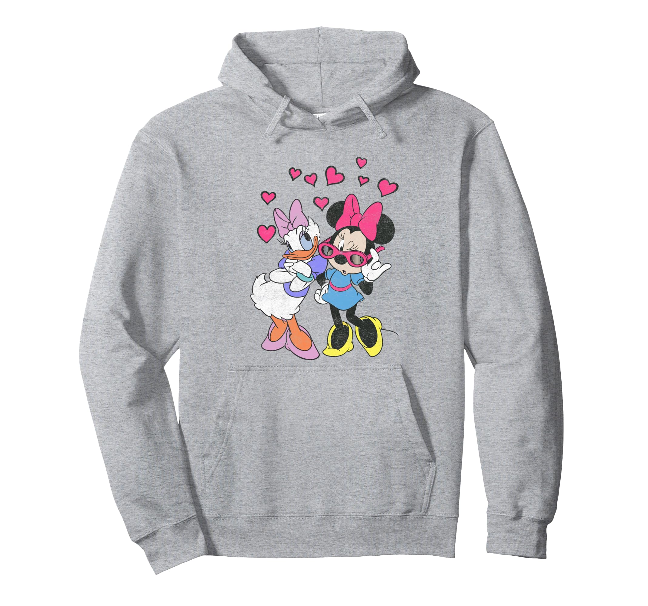 Sweat Minnie & Daisy pull douillet à capuche imprimé cœurs