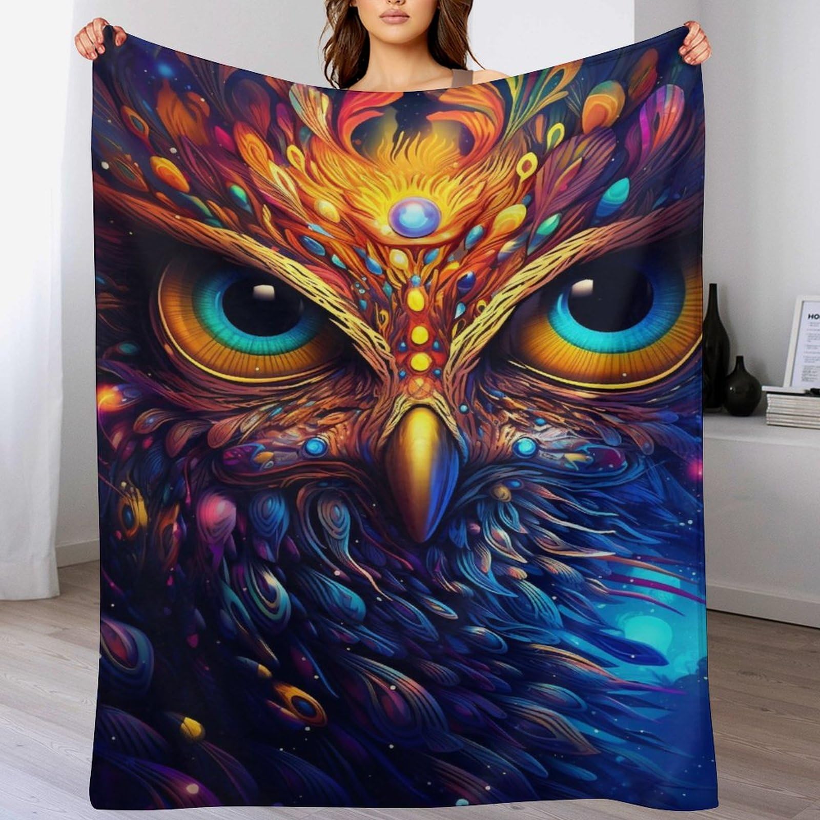 Couverture polaire hibou pour partager des moments de tendresse en famille au chaud