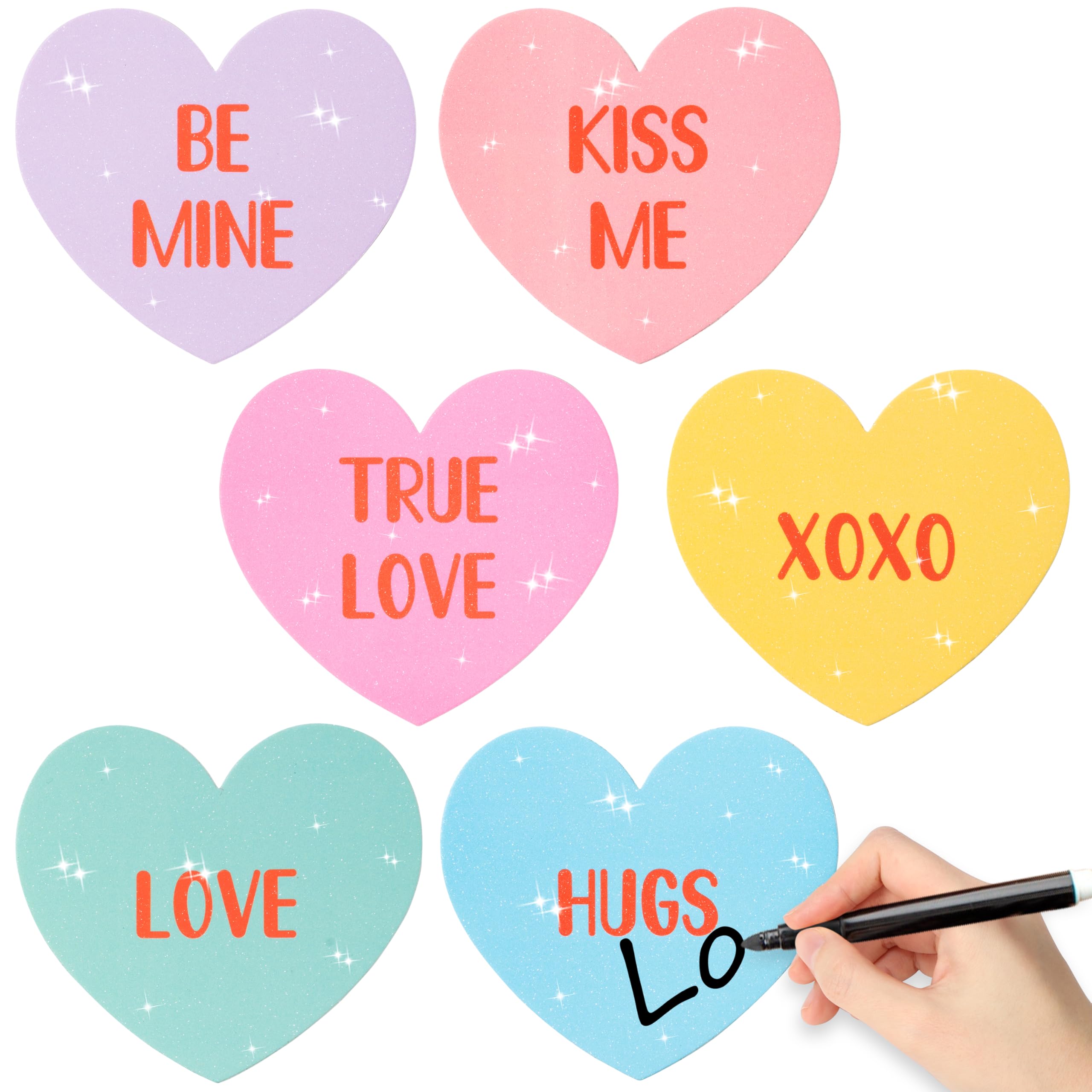 Glitter Valentine’s Day Conversation Heart Cutouts for Bulletin Board Decor
