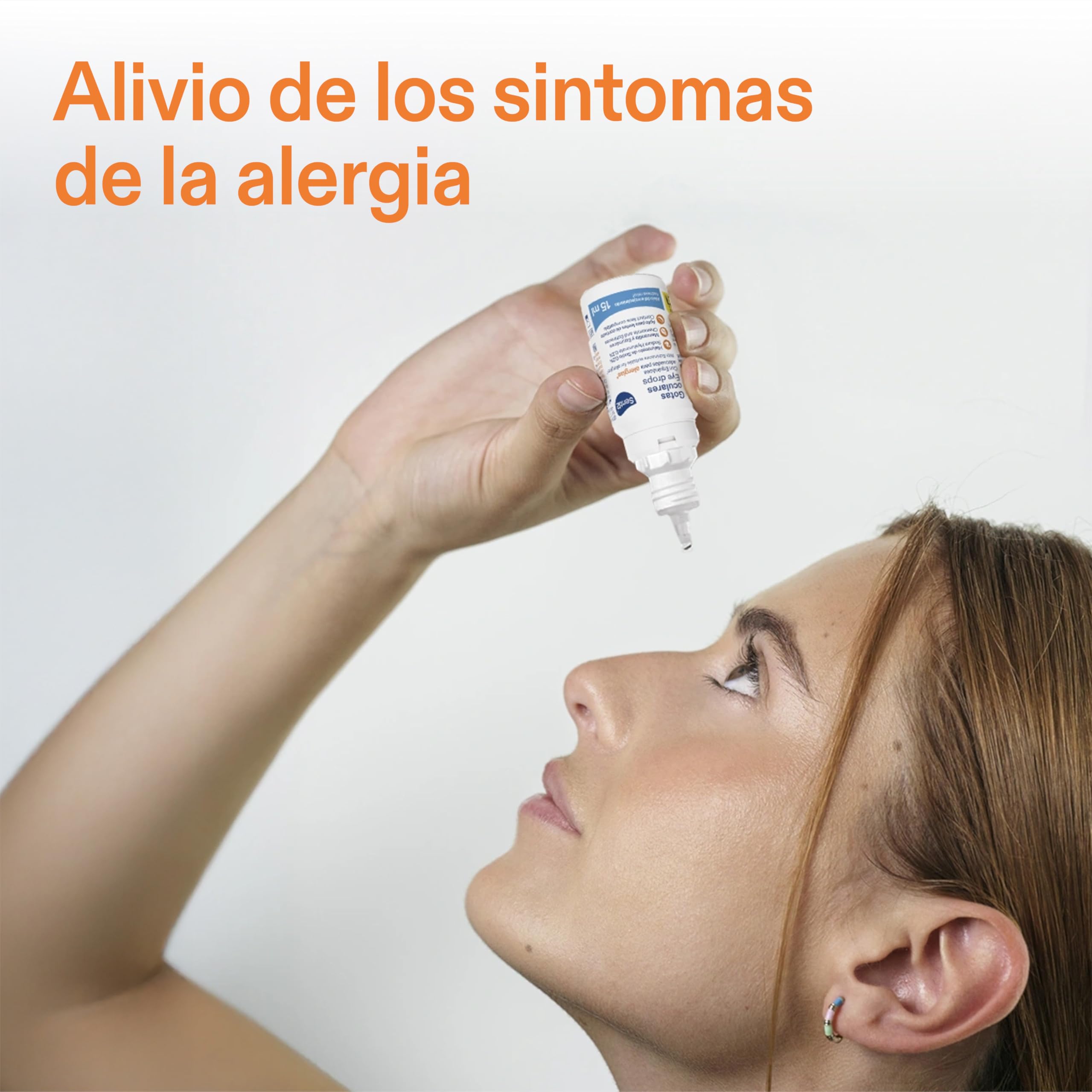 Senti2 - Gotas Hidratantes para Ojos Irritados y Secos por Alergias, Lágrima Artificial con Ácido Hialurónico 0,2% y Aptas para Lentes de Contacto, 15 ml
