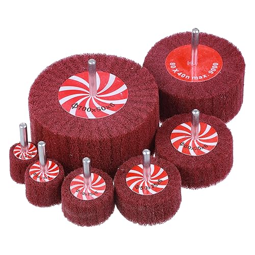 Miniatura 9 de Rocaris - Paquete de 14 ruedas de pulido con solapa de 7 tamaños, vástagos de 1/4 de pulgada para todos los taladros, 80 granos