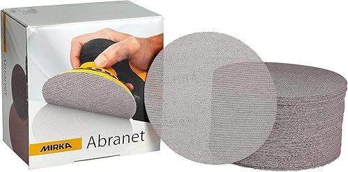 Mirka Abranet - Discos de papel de lija de malla, 6 pulgadas, grano, 80, almohadillas de lijado de red de gancho y bucle para lijado sin polvo,